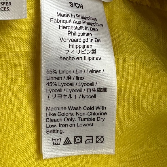J. CREW Re-Imagined Linen Blend Shorts Bright Yellow Drawstring S - Picture 4 of 4
